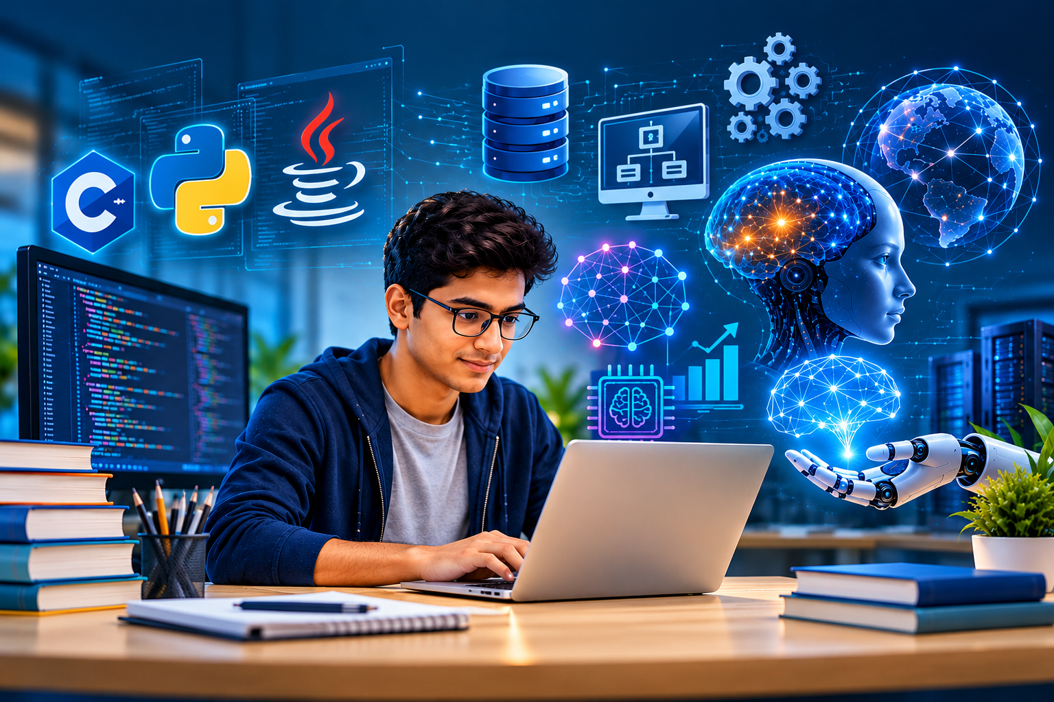 Course at a Glance - Futuristic AI Coding Classroom